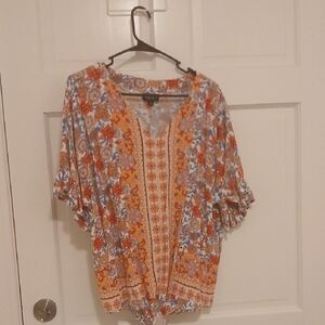 Vibrant Floral Kimono Blouse